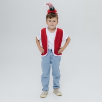 Карнавальный набор &laquo;Новогодний гномик&raquo;: жилетка и ободок, рост 92&ndash;104 см