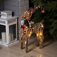 Светодиодная фигура «Олень» 32 × 60 × 10 см, текстиль, металл, батарейки ААх2 (не в комплекте), свечение тёплое белое Светодиодная фигура «Олень» 32 × 60 × 10 см, текстиль, металл, батарейки ААх2 (не в комплекте), свечение тёплое белое