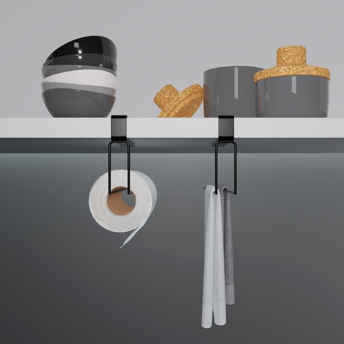 Держатель для бумажных полотенец подвесной Доляна &laquo;Лофт&raquo;, 20,6&times;3&times;10,1 см, цвет чёрный