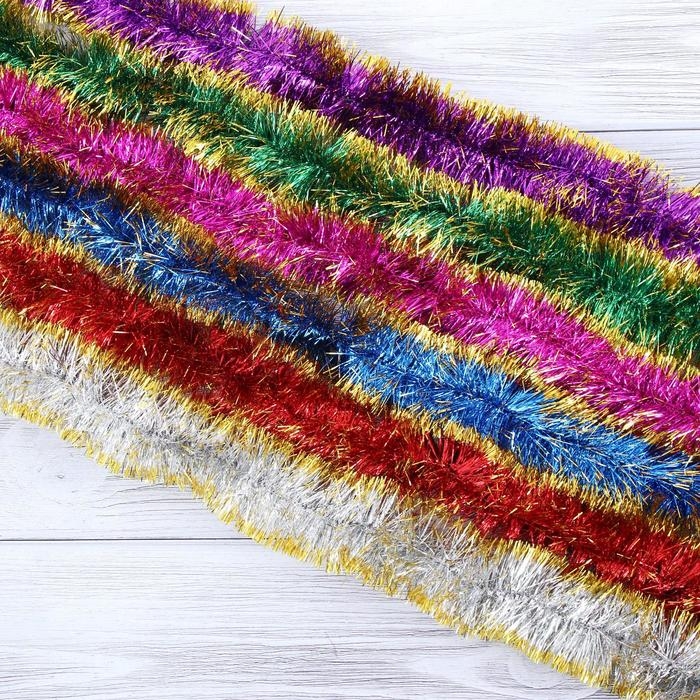 Мишура Мишура "Узкая двухцветка концы" d-5 см, 200 см, микс