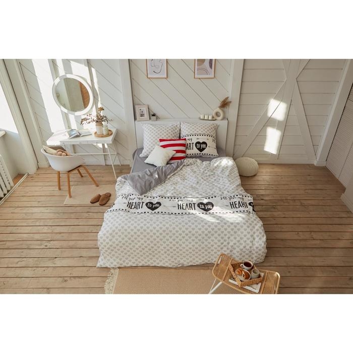 Постельное белье "Этель" 2 сп My heart 175*215 см, 200*220 см, 70*70 см -2 шт, бязь