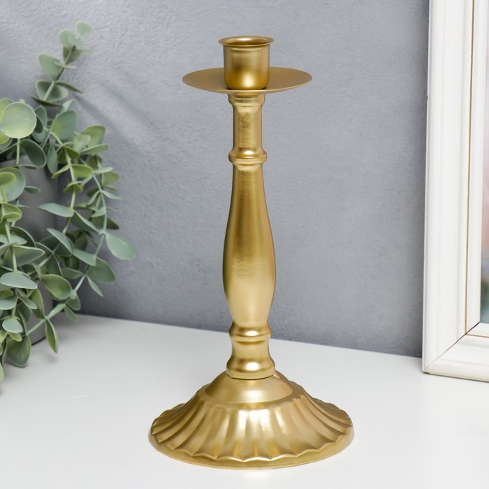 Подсвечник металл на 1 свечу Подсвечник металл на 1 свечу "Прованс" золотой 22х11х11 см
