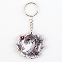 Брелок новогодний, для ключей, деревянный &laquo;Змея черная&raquo;, 5,2 х 9,3 см