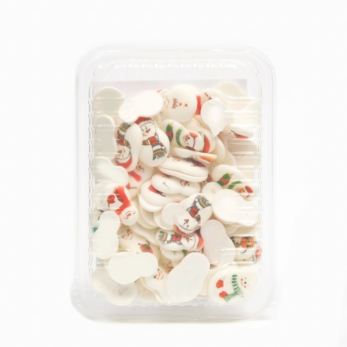 Новый год. Сахарные медальоны Top decor, Новый год. Сахарные медальоны Top decor, "Снеговики", 35 х 23 мм, набор 63 шт