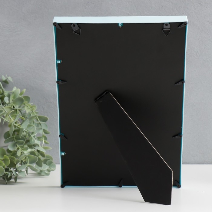 Фоторамка пластик на 3 фото 10х10 см, 13х18 см Фоторамка пластик на 3 фото 10х10 см, 13х18 см "Лион" голубая 32х20 см