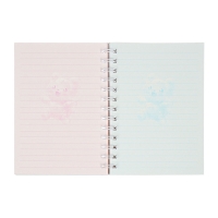 Записная книжка подарочная на гребне 80л,линия, цветной блок,обложка ПВХ 3D Мишка(17,6х13,5см)   105