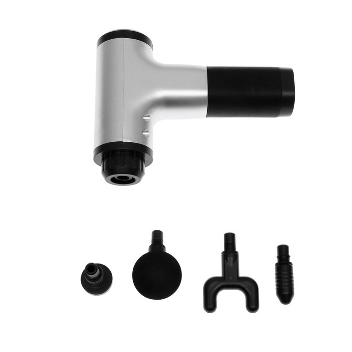 Массажёр для тела Luazon LEM-42, перкуссионный, 4 насадки, 6 скоростей, от АКБ