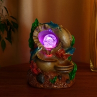 Фонтан "Дельфины" ракушки, 11х16х24 см  (с подсветкой)