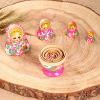 Матрёшка &laquo;Розочки&raquo;,  розовое платье, 5 кукольная, 10 см
