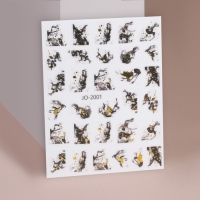 Наклейки для ногтей &laquo;Феерия&raquo;, фольгированные, цвет чёрный/жёлтый