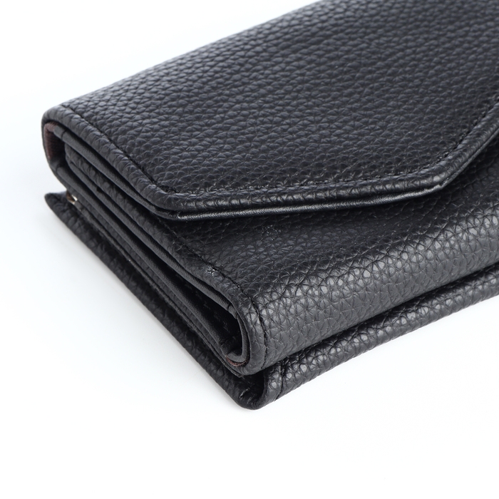 Кошелёк женский на кнопке, цвет чёрный