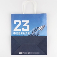 Пакет подарочный крафтовый, упаковка, &laquo;С Днем защитника Отечества&raquo;, 28 х 32 х 15 см
