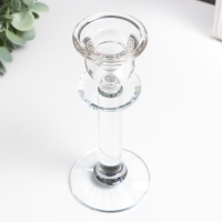 Подсвечник стекло на1 свечу "Классика на ножке" прозрачный d=2,4 см 7х7х17,2 см