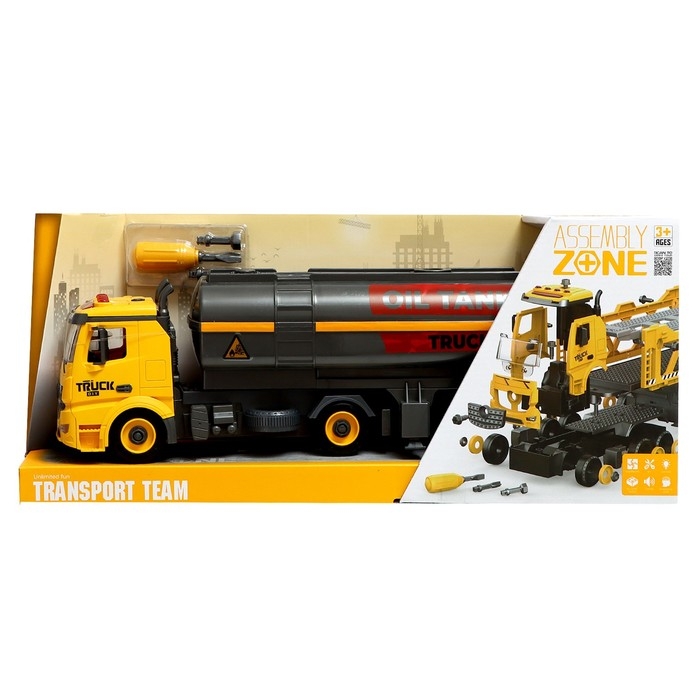 Конструктор винтовой &laquo;Бензоцистерна&raquo;, свет, звук, инерция, 75 деталей