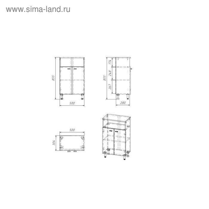 Комод для ванной комнаты "Вега 5002" белый, 50 х 30,3 х 85,4 см