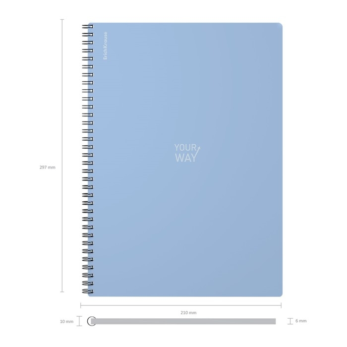 Тетрадь A4 на спирали, 80 листов в клетку, ErichKrause Symbol, пластиковая обложка, тиснение Тетрадь A4 на спирали, 80 листов в клетку, ErichKrause Symbol, пластиковая обложка, тиснение "песок", блок офсет 100% белизна, голубая