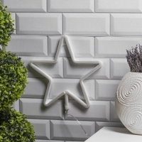 Неоновая вывеска «Звезда» 28 × 28 см, батарейки ААх3 (не в комплекте), USB, свечение розовое Неоновая вывеска «Звезда» 28 × 28 см, батарейки ААх3 (не в комплекте), USB, свечение розовое