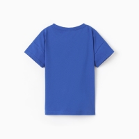Футболка детская со спущенным плечом, цвет синий, рост 104 см Футболка детская со спущенным плечом, цвет синий, рост 104 см