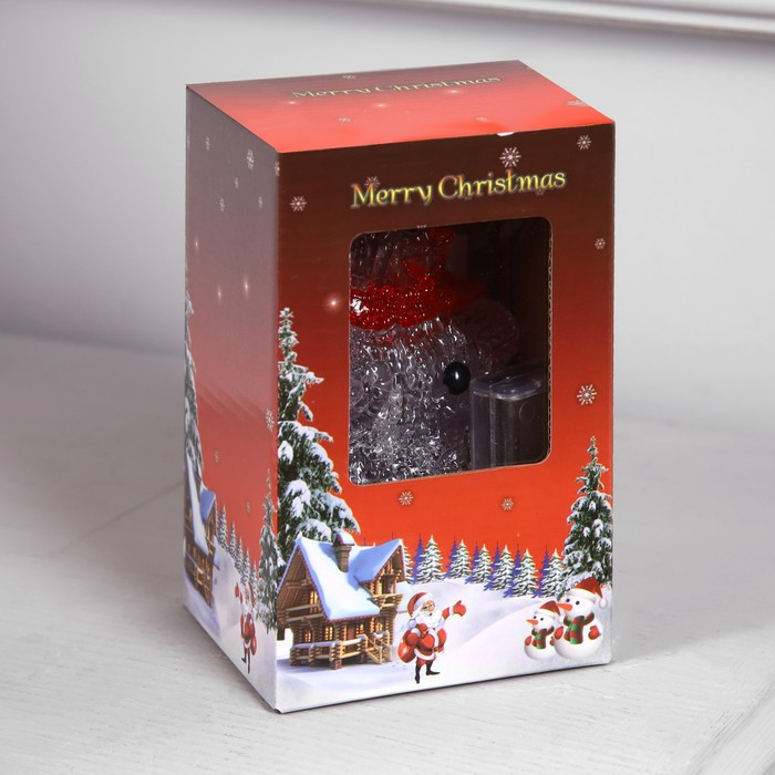 Светодиодная фигура &laquo;Снеговичок&raquo; 7 &times; 15 &times; 7 см, акрил, 8 LED, батарейки ААх2 (не в комплекте), свечение белое