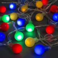 Гирлянда &laquo;Нить&raquo; 5 м с насадками &laquo;Шарики цветные&raquo;, IP20, прозрачная нить, 30 LED, свечение мульти, 8 режимов, 220 В