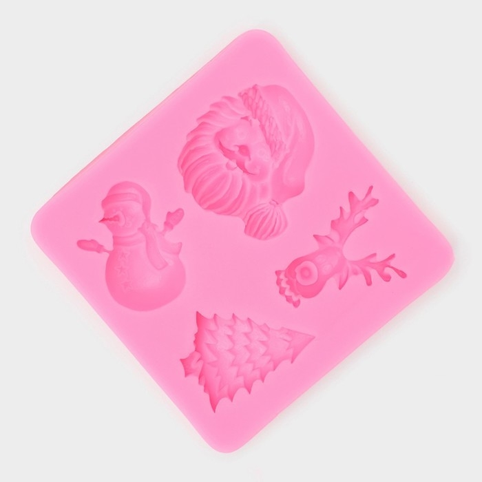 Молд новогодний &laquo;Новогодний антураж&raquo;, силикон, 7,5&times;7,2 см