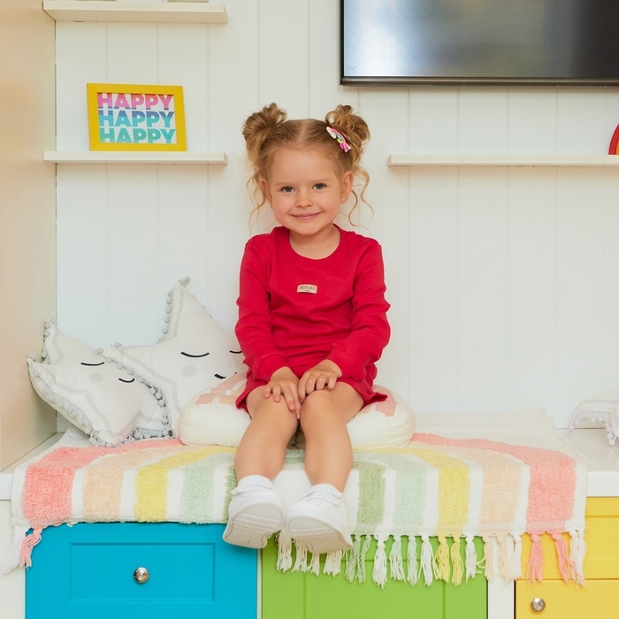 Костюм детский (свитшот, шорты) MINAKU, цвет фуксия, рост 104 см