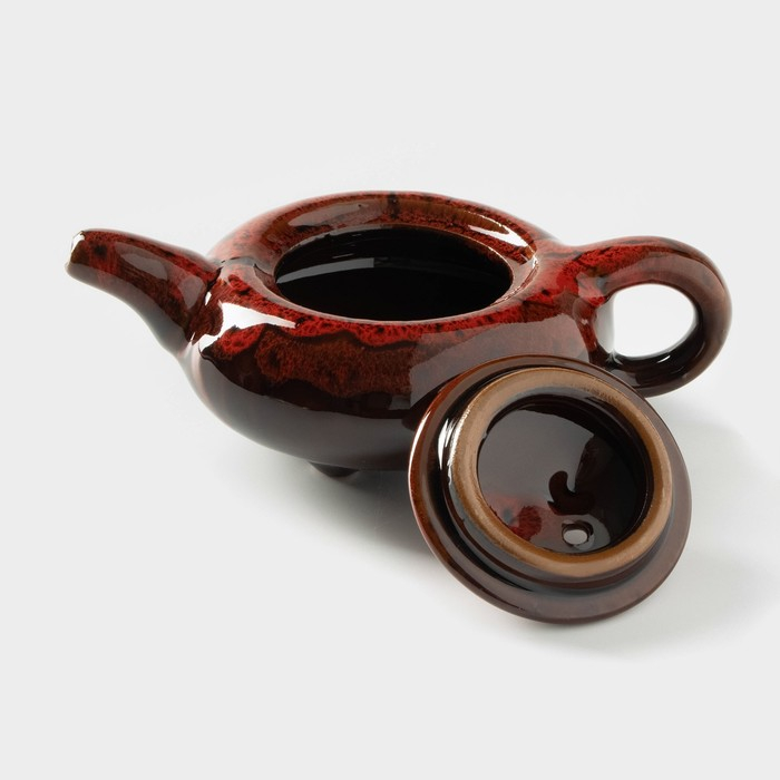 Набор для чайной церемонии керамический &laquo;Лунное озеро&raquo;, 7 предметов: 6 пиал 50 мл, чайник 150 мл, цвет красный