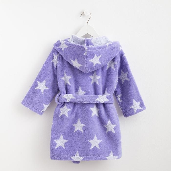Халат махровый детский Крошка Я &laquo;Звездочки&raquo; размер 30, цвет лаванда, 100% хлопок 360 г/м2