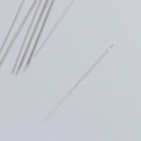 Иглы металл для бисера в стеклянной колбе тонкие набор 10 шт &Oslash; 0,45х55 мм 1,2х1,2х7 см