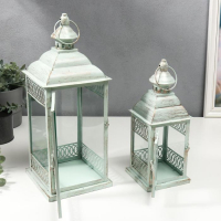 Подсвечник металл "Сказка Махараджи" набор 2 шт 27х11х11 38х15х15 см