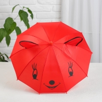 Зонт детский механический &laquo;Животные&raquo;, r &mdash; 24 см, с ушками, цвет МИКС