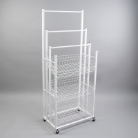 Стойка под зонты, разборная, 3 наклонные корзины, 3 яруса, 60×40×150 см, цвет белый Стойка под зонты, разборная, 3 наклонные корзины, 3 яруса, 60×40×150 см, цвет белый