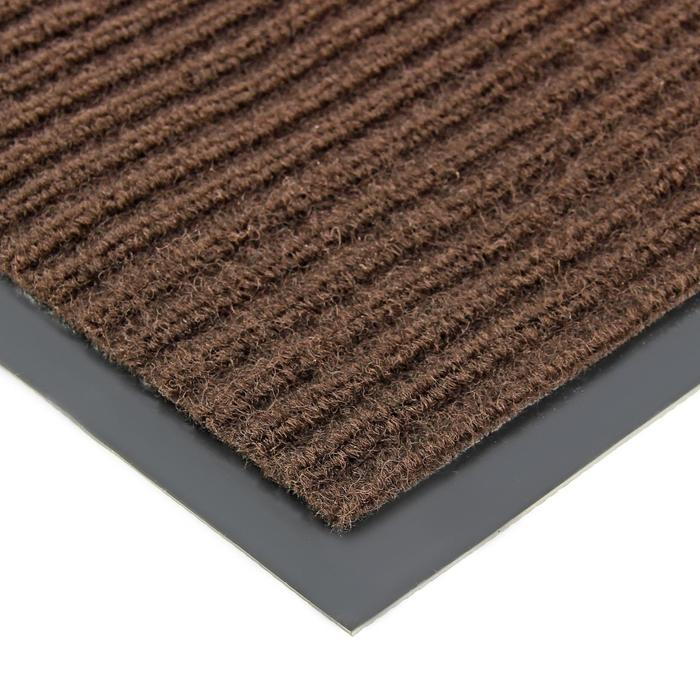 Коврик придверный влаговпитывающий, ребристый, &laquo;Стандарт&raquo;, 90&times;120 см, цвет коричневый