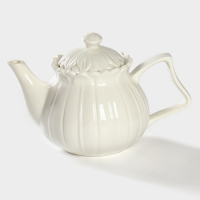 Чайник фарфоровый заварочный на подставке из бамбука BellaTenero &laquo;Тюльпан&raquo;, 700 мл, цвет белый