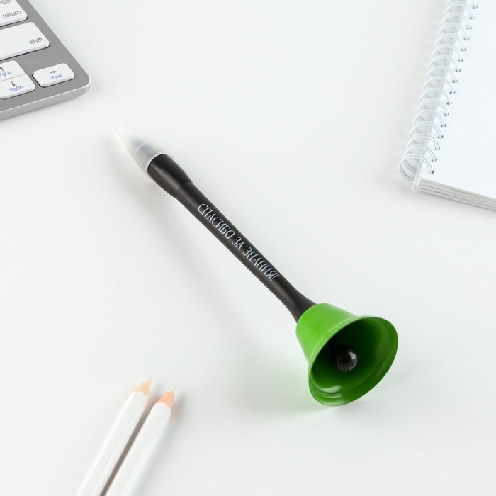 Подарочный набор &laquo;Лучшему учителю&raquo;: ежедневник и ручка-колокольчик (шариковая, синяя паста, 1 мм)