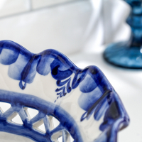 Конфетница "Волна", гжель, фарфор, 10х20 см Конфетница "Волна", гжель, фарфор, 10х20 см