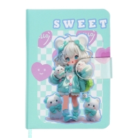 Записная книжка подарочная 96л,линия, с хлястиком, срез с рисунком обложки, Аниме (12,9х9см) 10539 Записная книжка подарочная 96л,линия, с хлястиком, срез с рисунком обложки, Аниме (12,9х9см) 10539