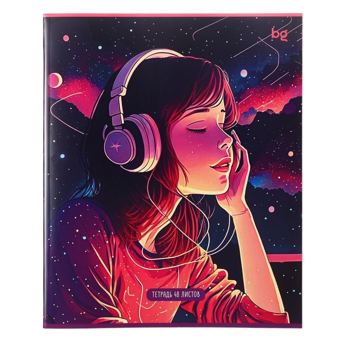 Тетрадь 48 листов в клетку Тетрадь 48 листов в клетку "Девочки", обложка мелованный картон, ВД-лак, белизна 90, блок 60г/м2, МИКС