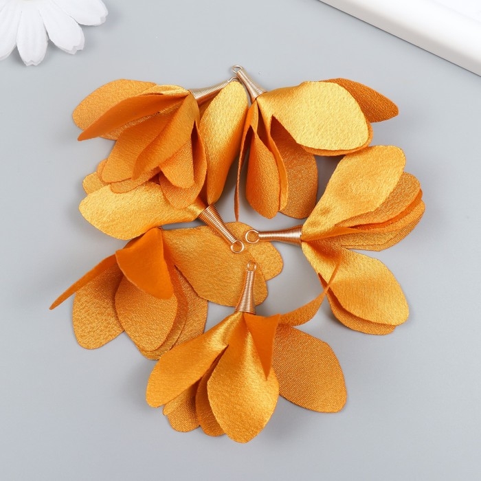 Декор для творчества текстиль Декор для творчества текстиль "Бутон, цвет горчицы" набор 6 шт 6 см