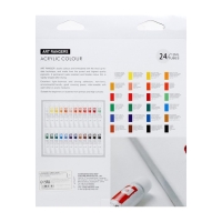 Краски акриловые 12 мл, в металлической тубе, в картонной коробке, 24 цвета