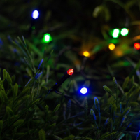 Гирлянда &laquo;Нить&raquo; 5 м, IP44, тёмная нить, 50 LED, свечение мульти, 2 режима, солнечная батарея