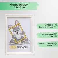 Фоторамка пластик L-2 21х30 см перламутр (пластиковый экран) Фоторамка пластик L-2 21х30 см перламутр (пластиковый экран)