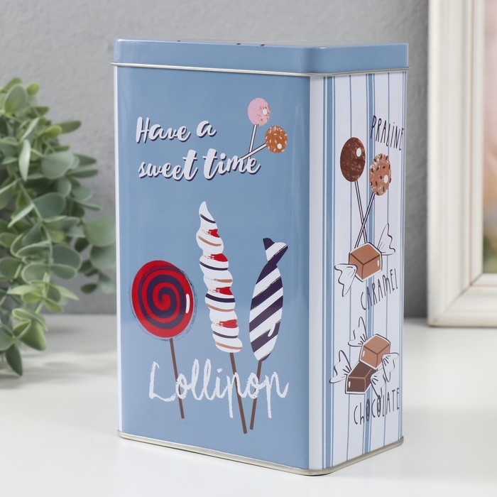 Шкатулка металл прямоугольная Шкатулка металл прямоугольная "Леденцы" 7,8х12,2х18,6 см