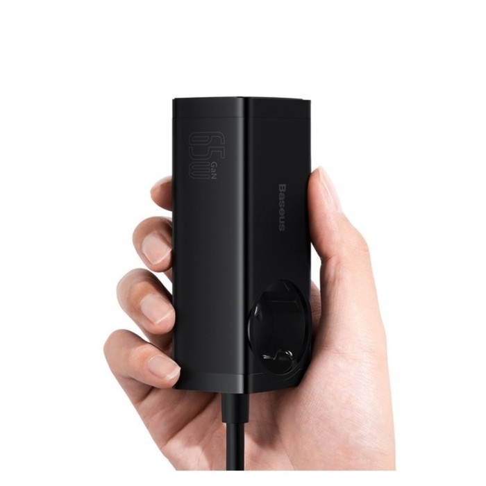 Зарядная станция Baseus PowerCombo, GAC+2U+2C 65W + Type-C-Type-C, PD, 65W, 1 м, чёрная Зарядная станция Baseus PowerCombo, GAC+2U+2C 65W + Type-C-Type-C, PD, 65W, 1 м, чёрная