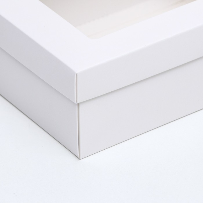 Коробка подарочная складная, упаковка, &laquo;Белая&raquo;, с окном 21 х 15 х 7 см