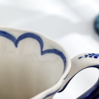 Кружка "Солнышко", малый, гжель, фарфор, 9х7,5 см