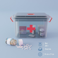 Аптечка, 24&times;17&times;13 см, прозрачный корпус