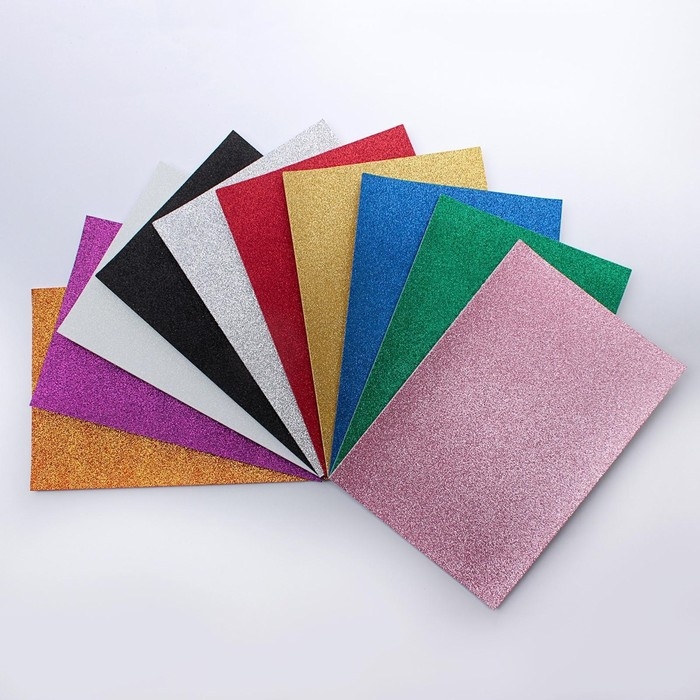 Набор для творчества Набор для творчества "Декор пенка с блёстками", самоклеящаяся, 10 листов, 10 цветов