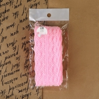 Кружево капроновое, 45 мм &times; 10 &plusmn; 1 м, цвет розовый