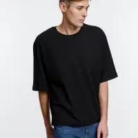 Футболка оверсайз унисекс Base Space, черная, размер M/L